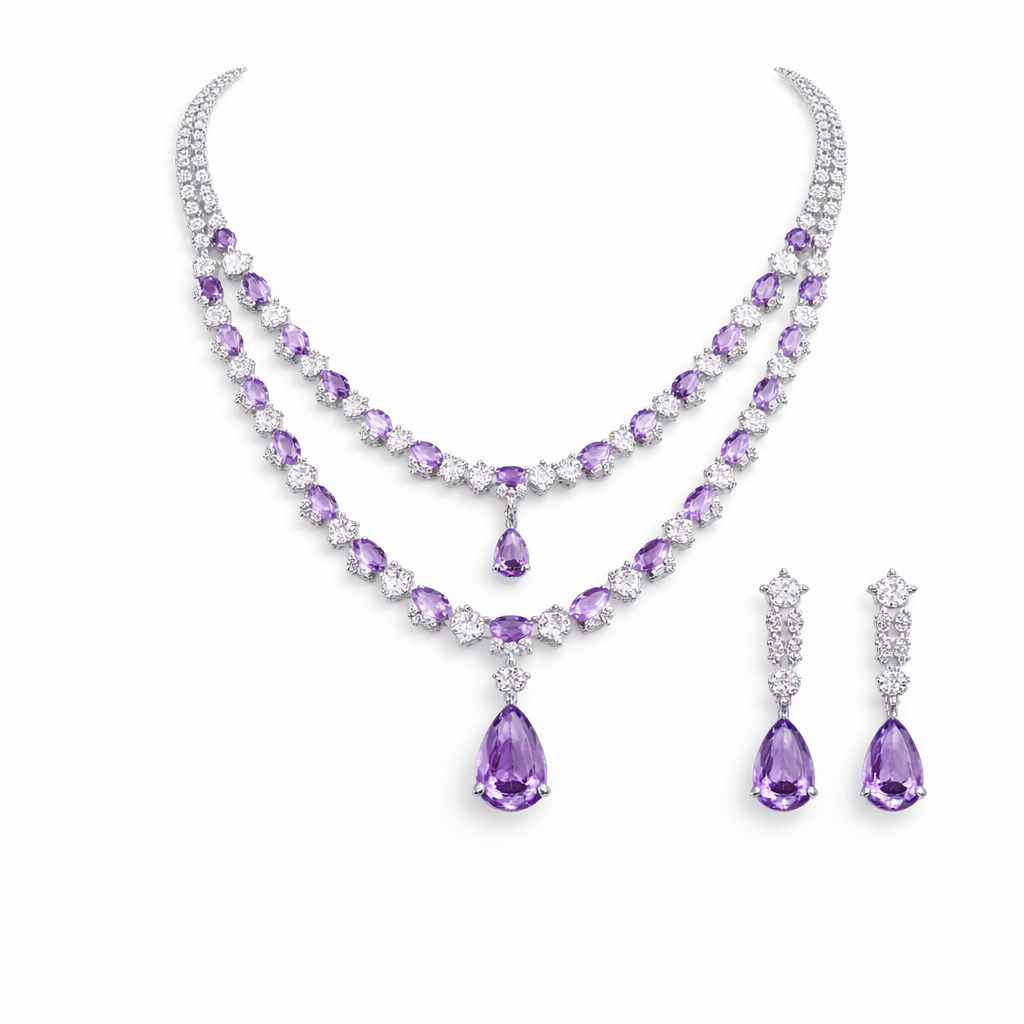 royal azure crystal necklace set royal azure crystal necklace set