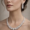 classic diamond style tennis necklace & earring set