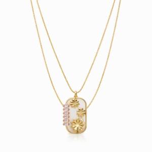 floral aura gold pendant necklace
