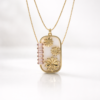 floral aura gold pendant necklace