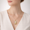 floral aura gold pendant necklace