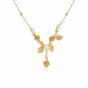 floral vine pearl necklace