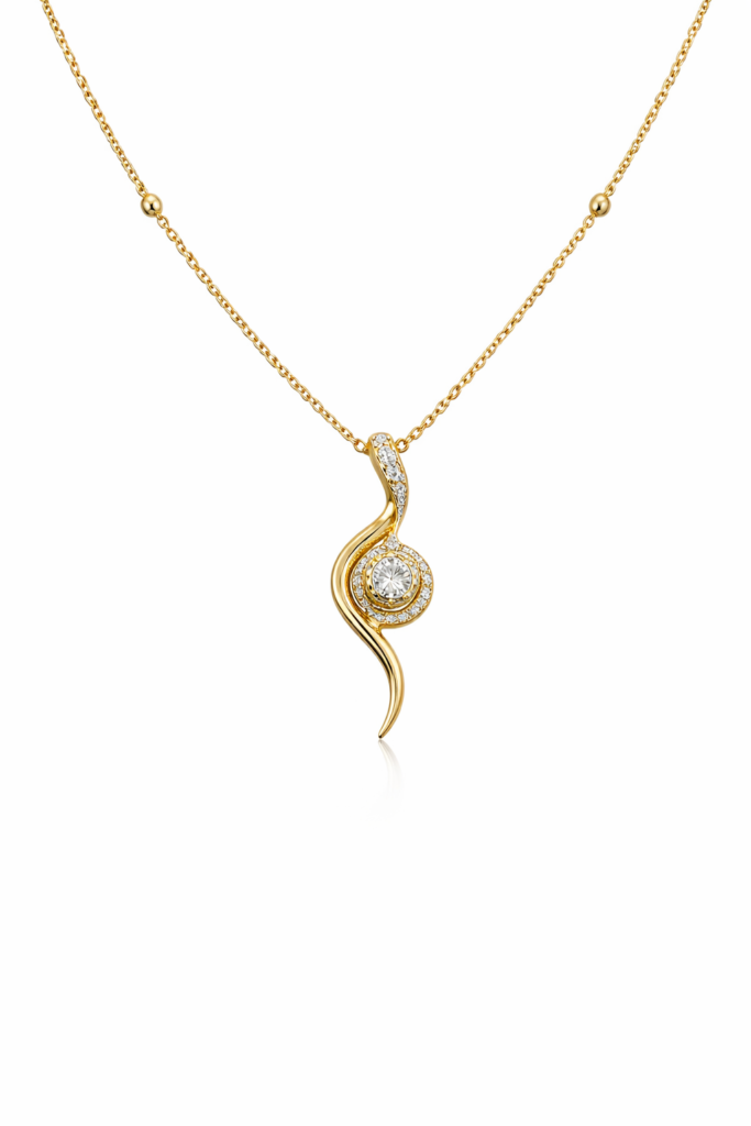 serpentine grace gold necklace