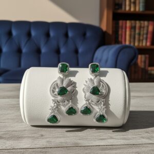 Emerald Bloom Statement Earrings