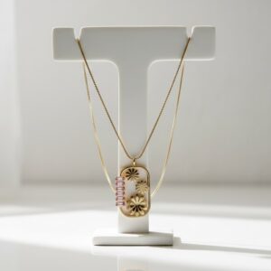 Floral Aura Gold Pendant Necklace