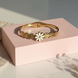Floral Charm Gold Bracelet