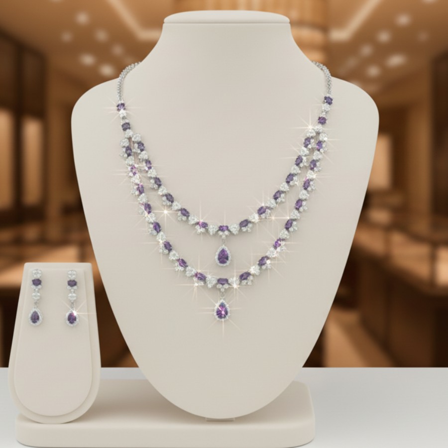 Royal Azure Crystal Necklace Set Royal Azure Crystal Necklace Set