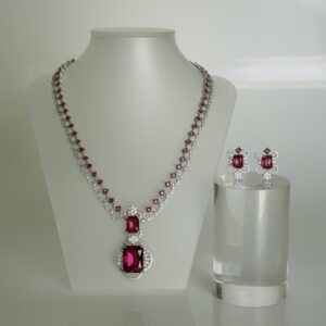 Ruby Royale Statement Necklace Set
