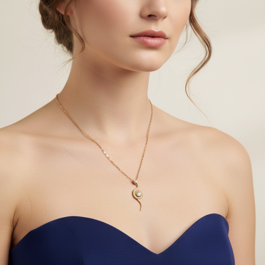 Serpentine Grace Gold NecklaceS Serpentine Grace Gold Necklace - Image 2