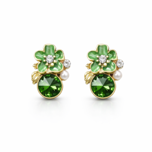 Émera floral stud earrings