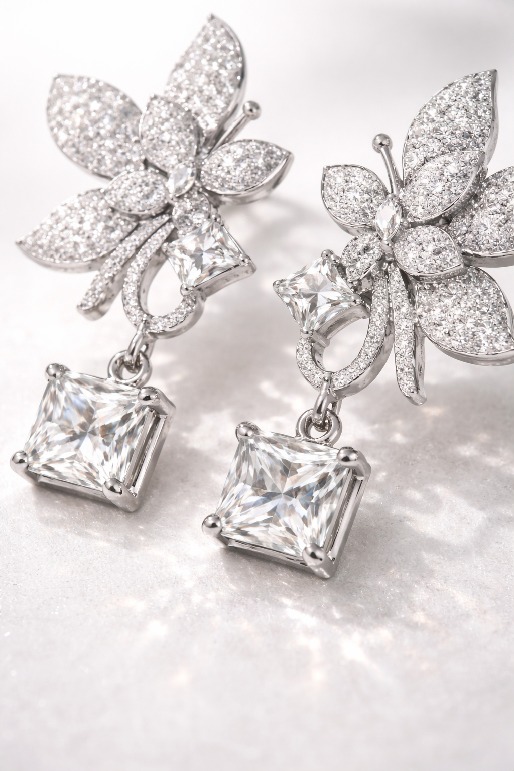 lumière papillon drop earrings