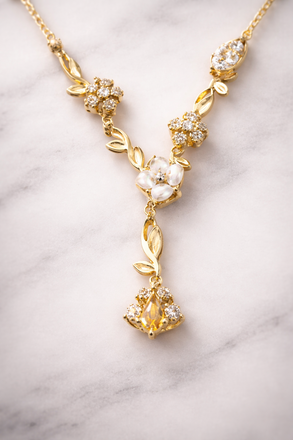 lyséa fleur drop necklace