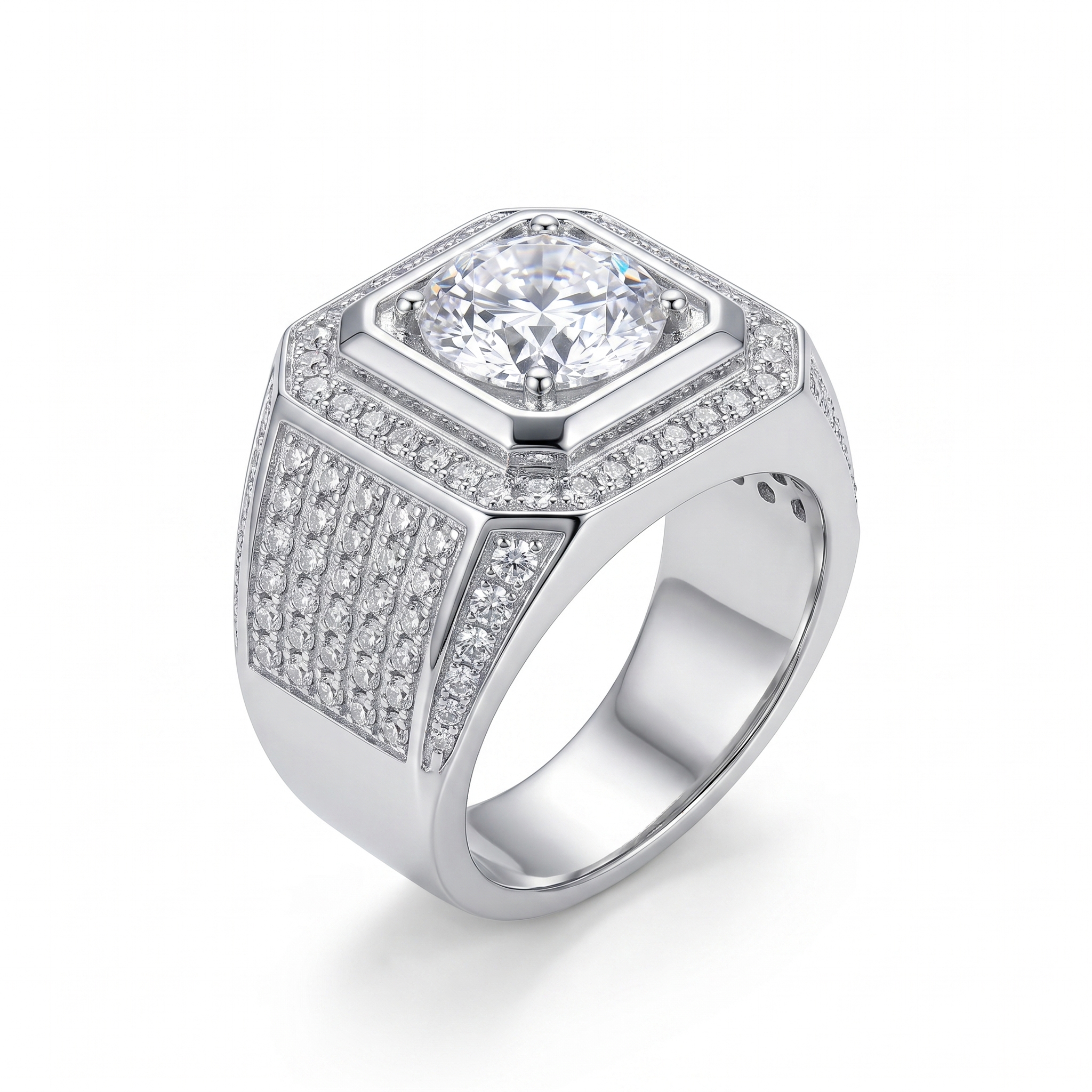 intertwined triple band diamond ring