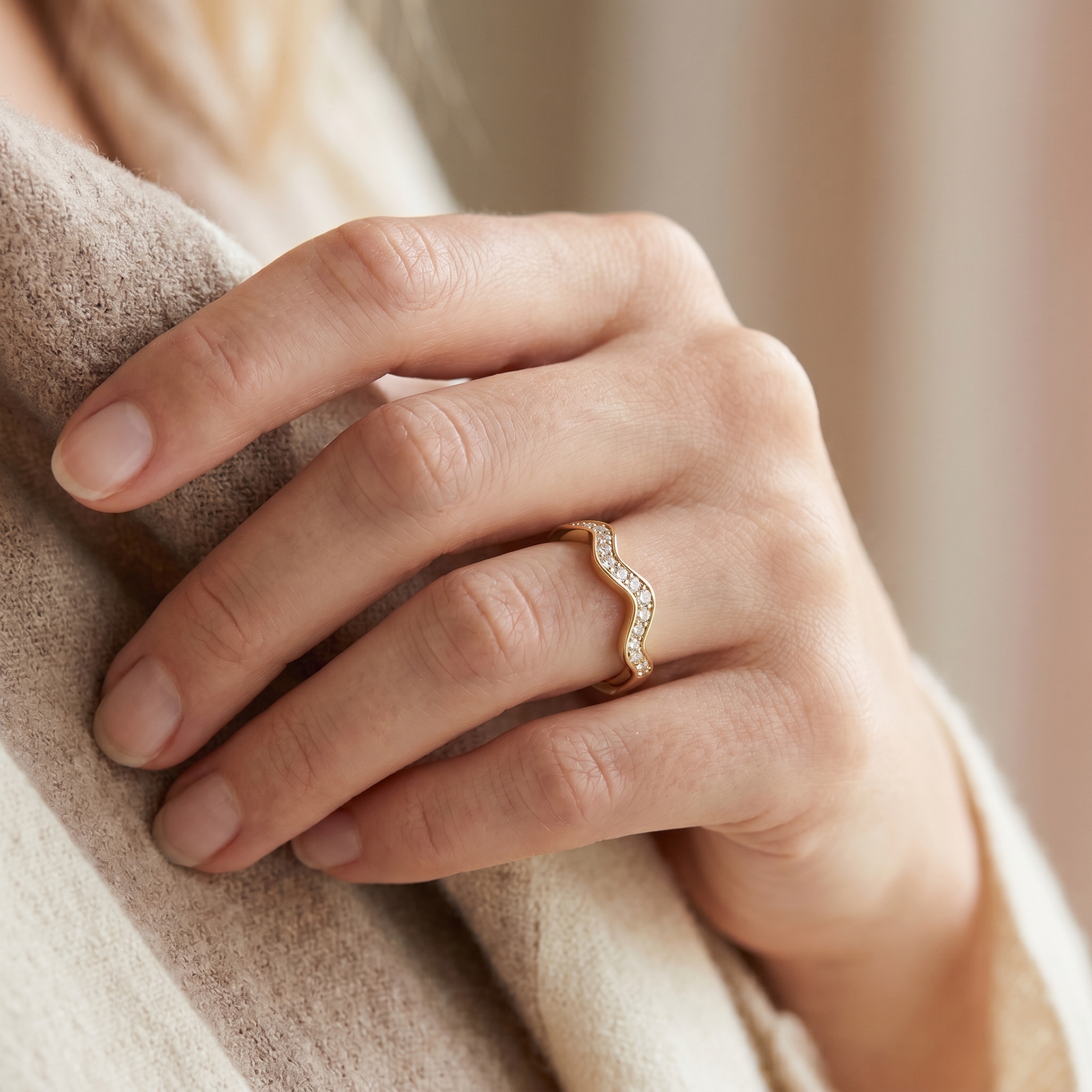 intertwined triple band diamond ring