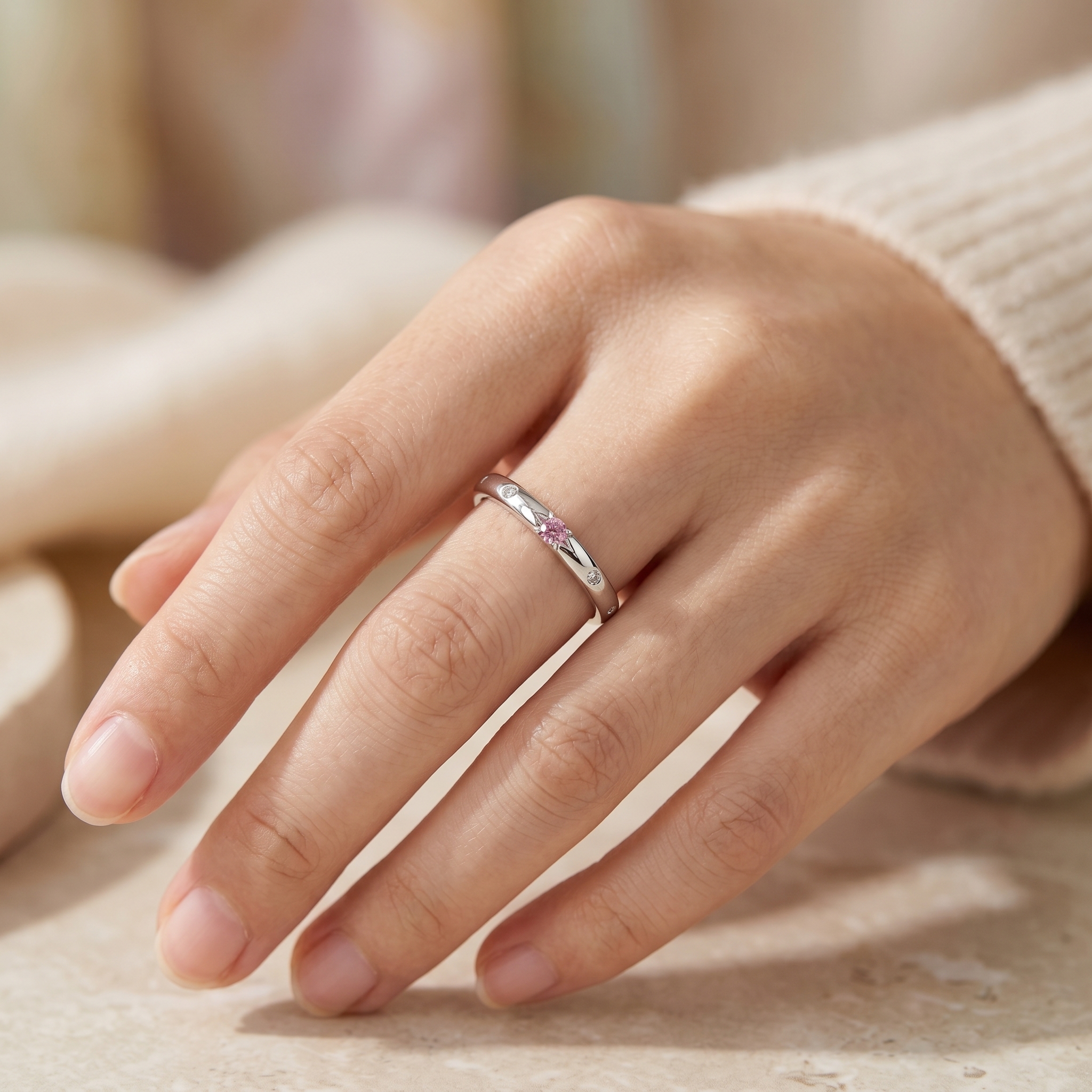 intertwined triple band diamond ring