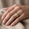 intertwined triple band diamond ring