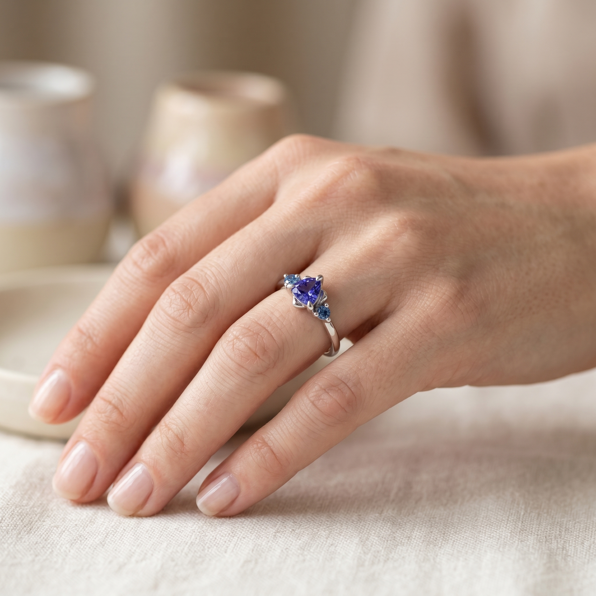 intertwined triple band diamond ring