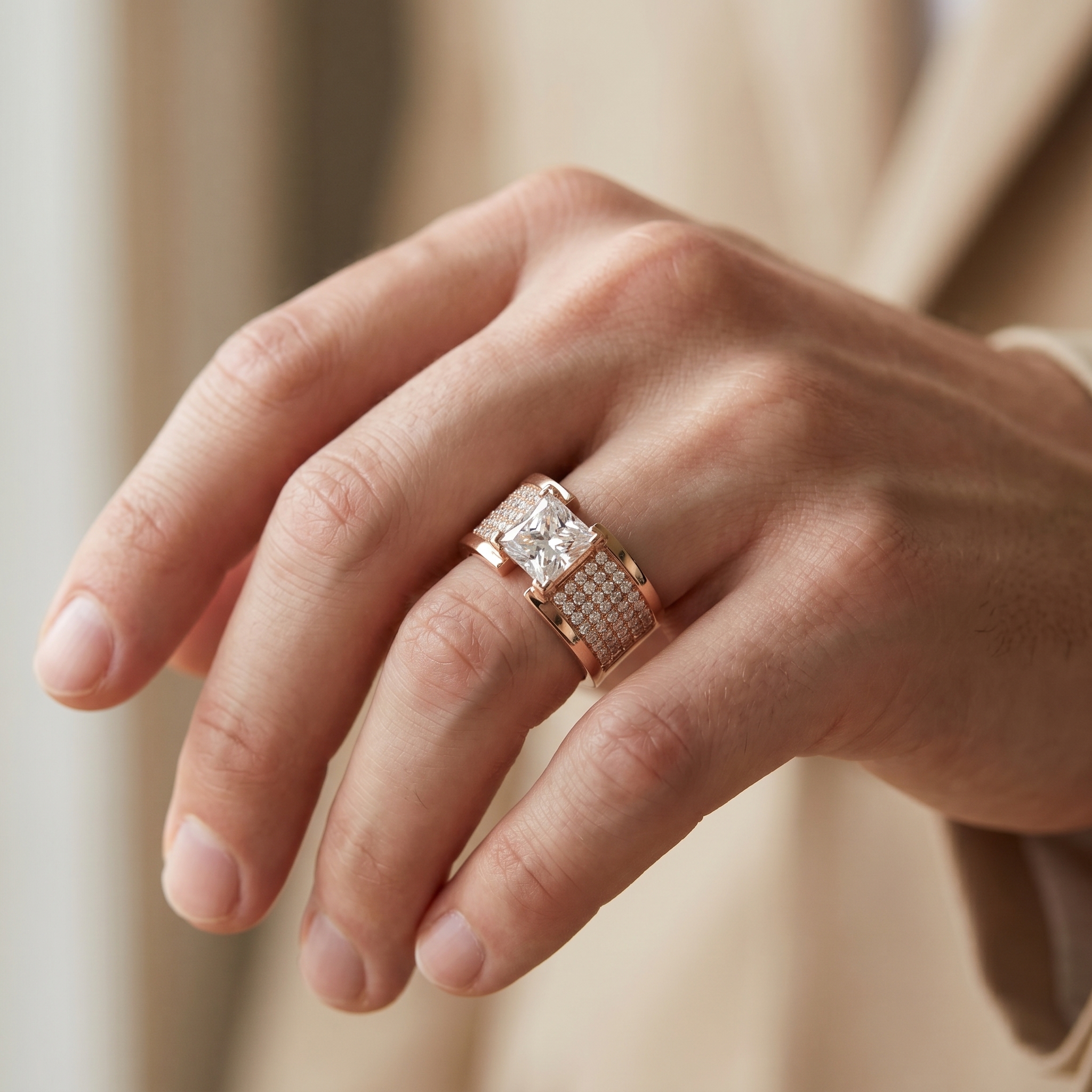 intertwined triple band diamond ring