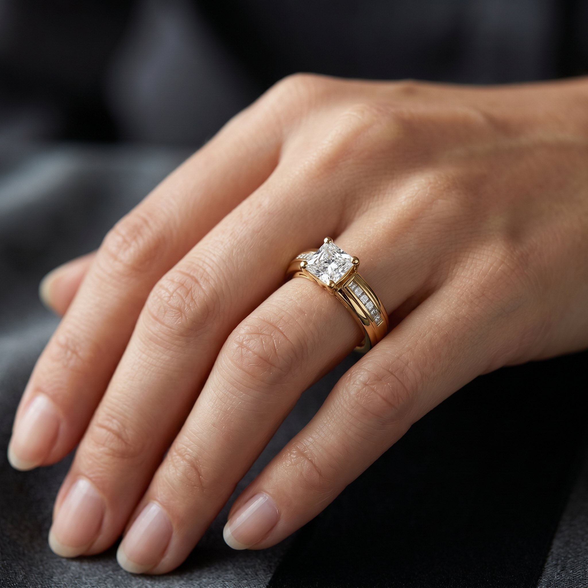 intertwined triple band diamond ring