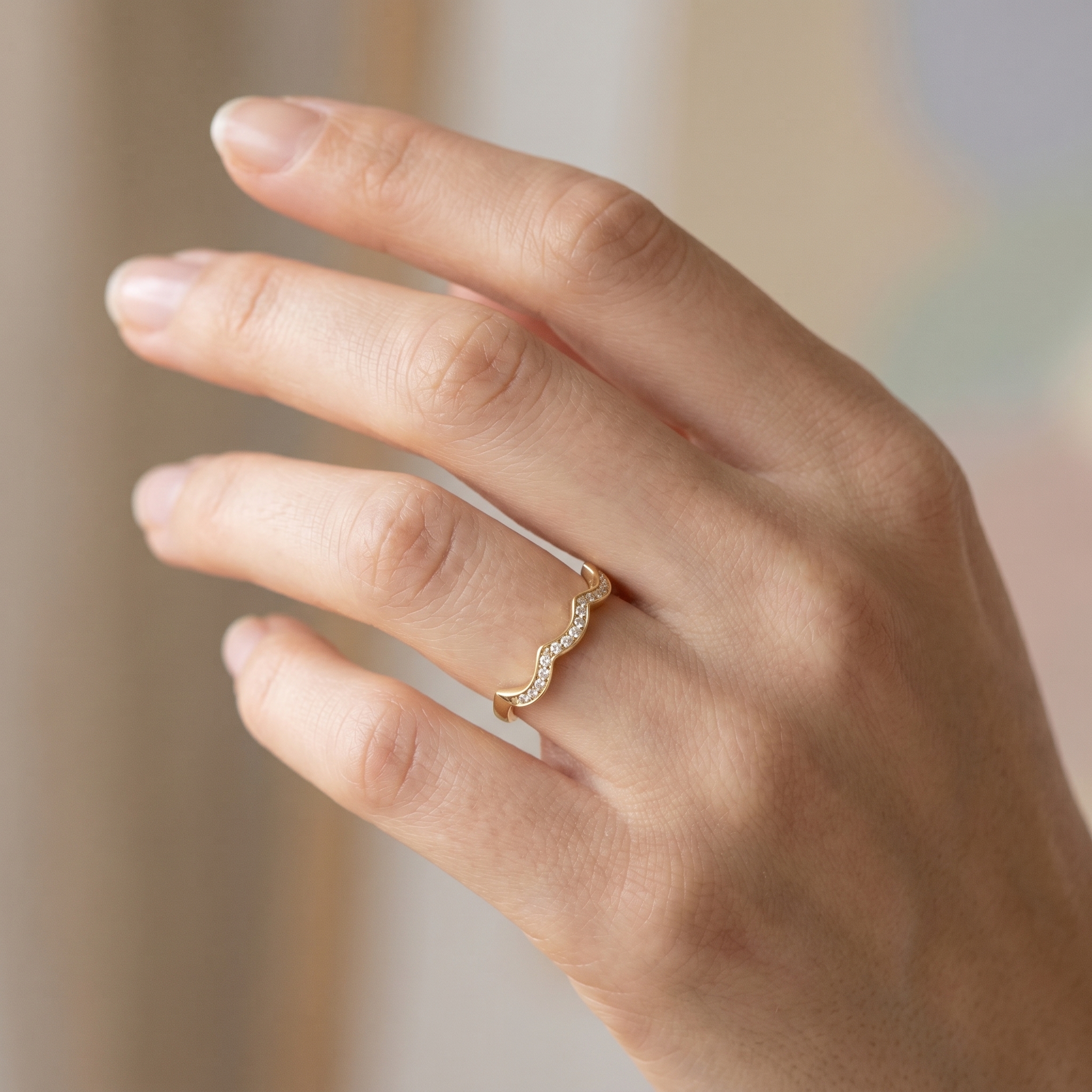 intertwined triple band diamond ring