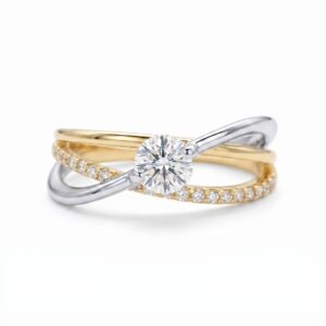 intertwined triple band diamond ring