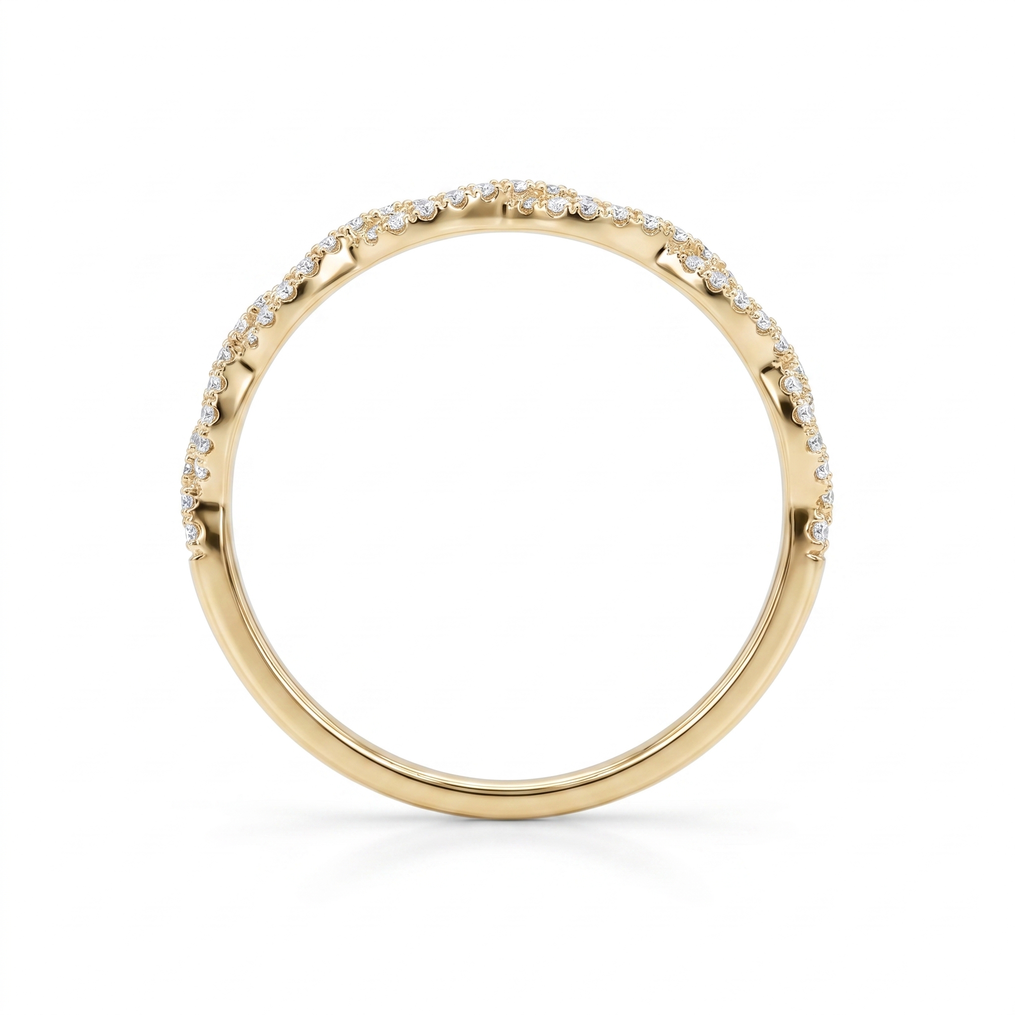 intertwined triple band diamond ring