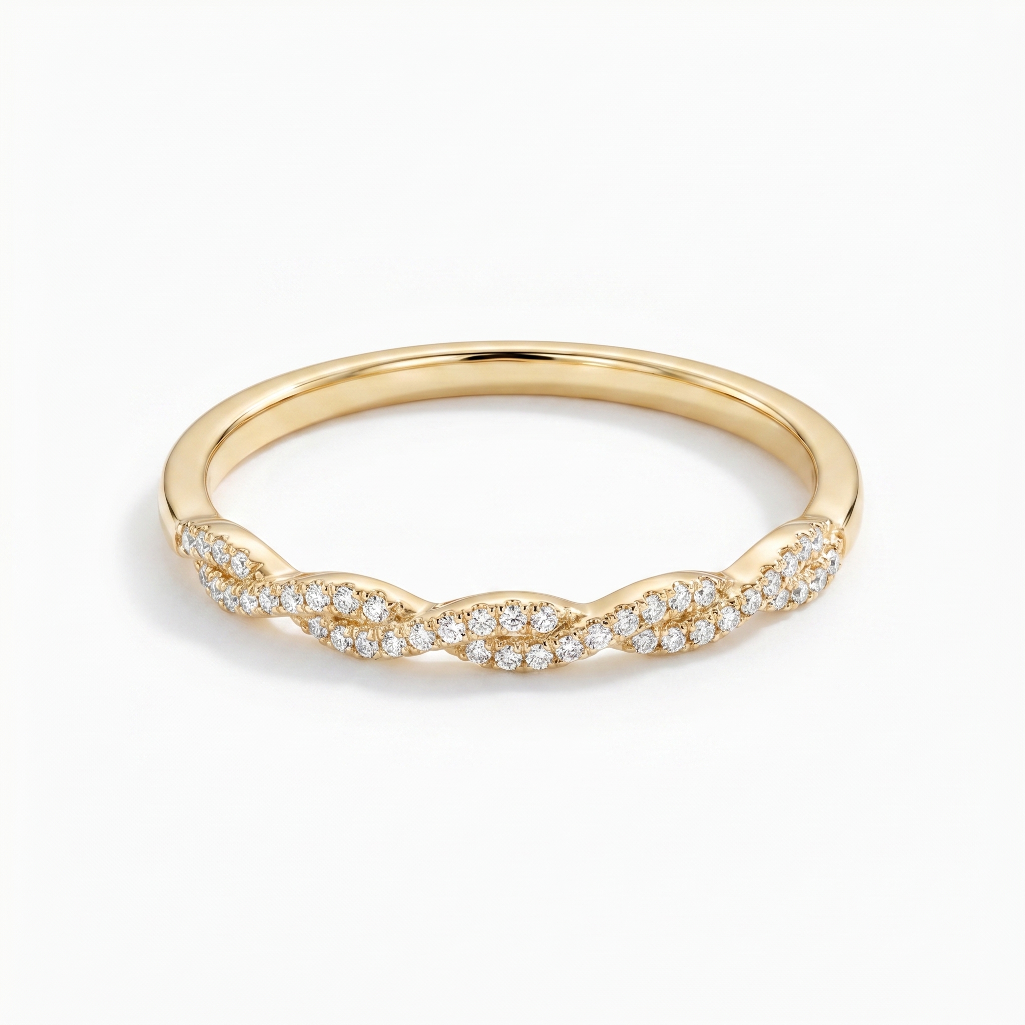 intertwined triple band diamond ring