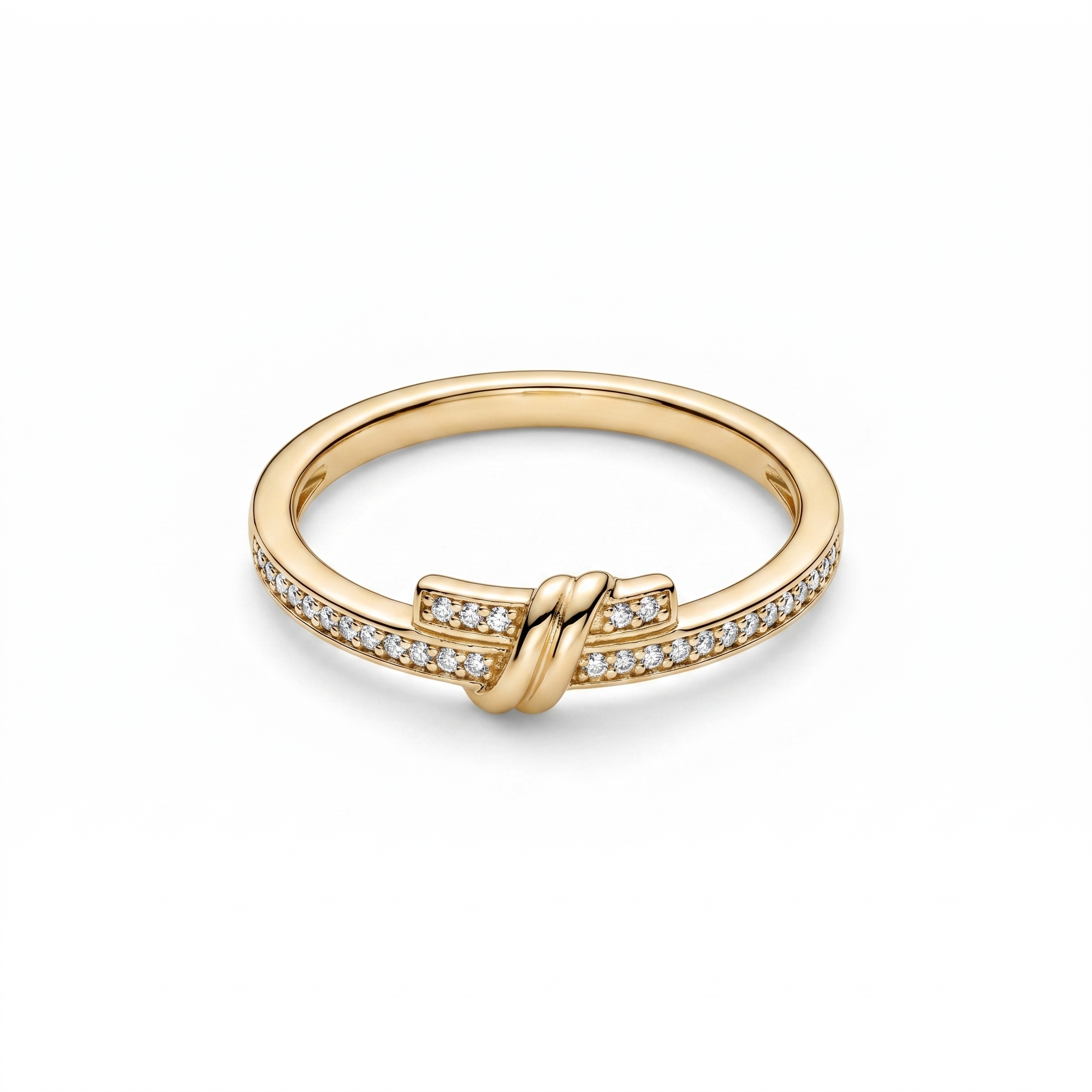 intertwined triple band diamond ring