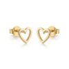 amora open heart gold stud earrings