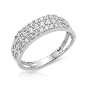 intertwined triple band diamond ring