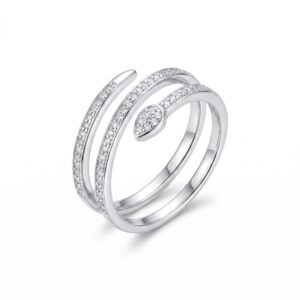 intertwined triple band diamond ring