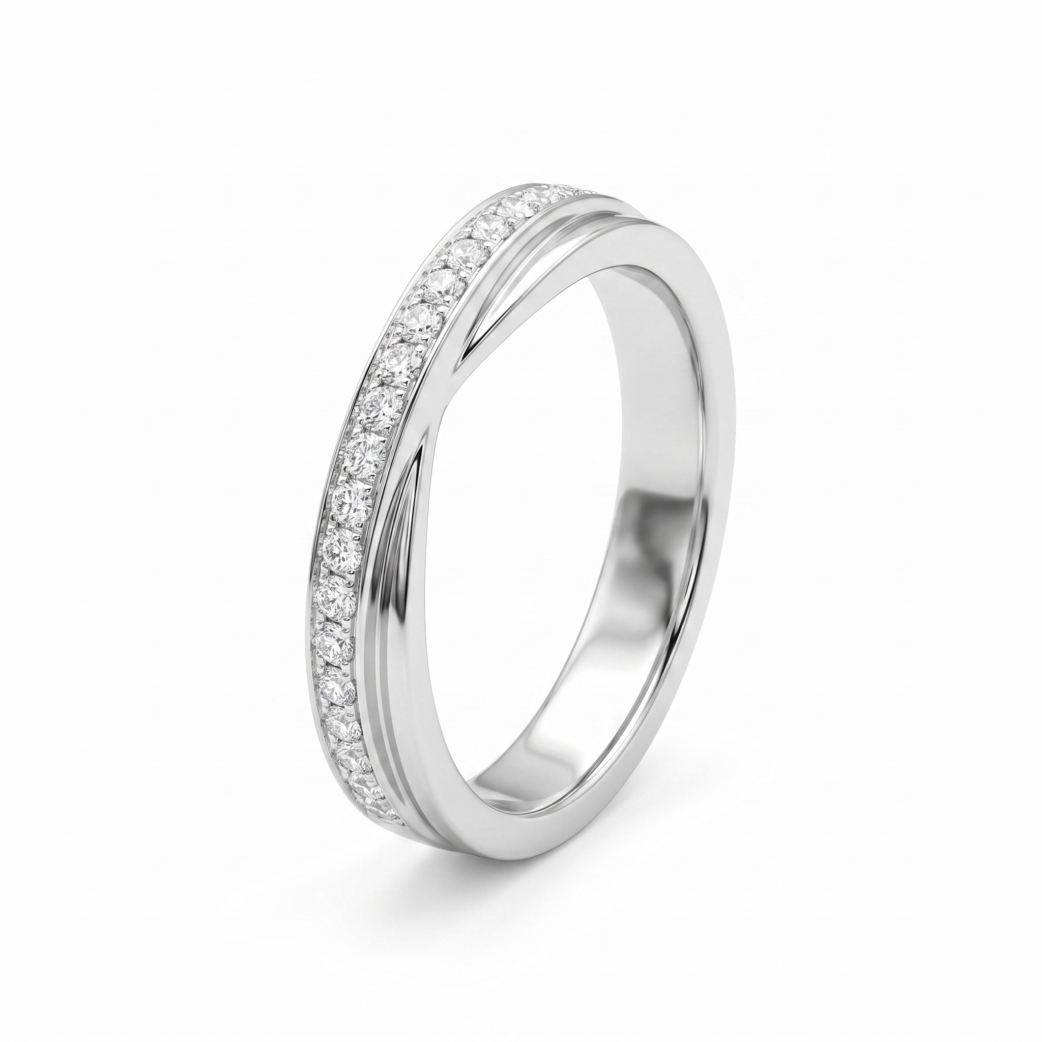 intertwined triple band diamond ring