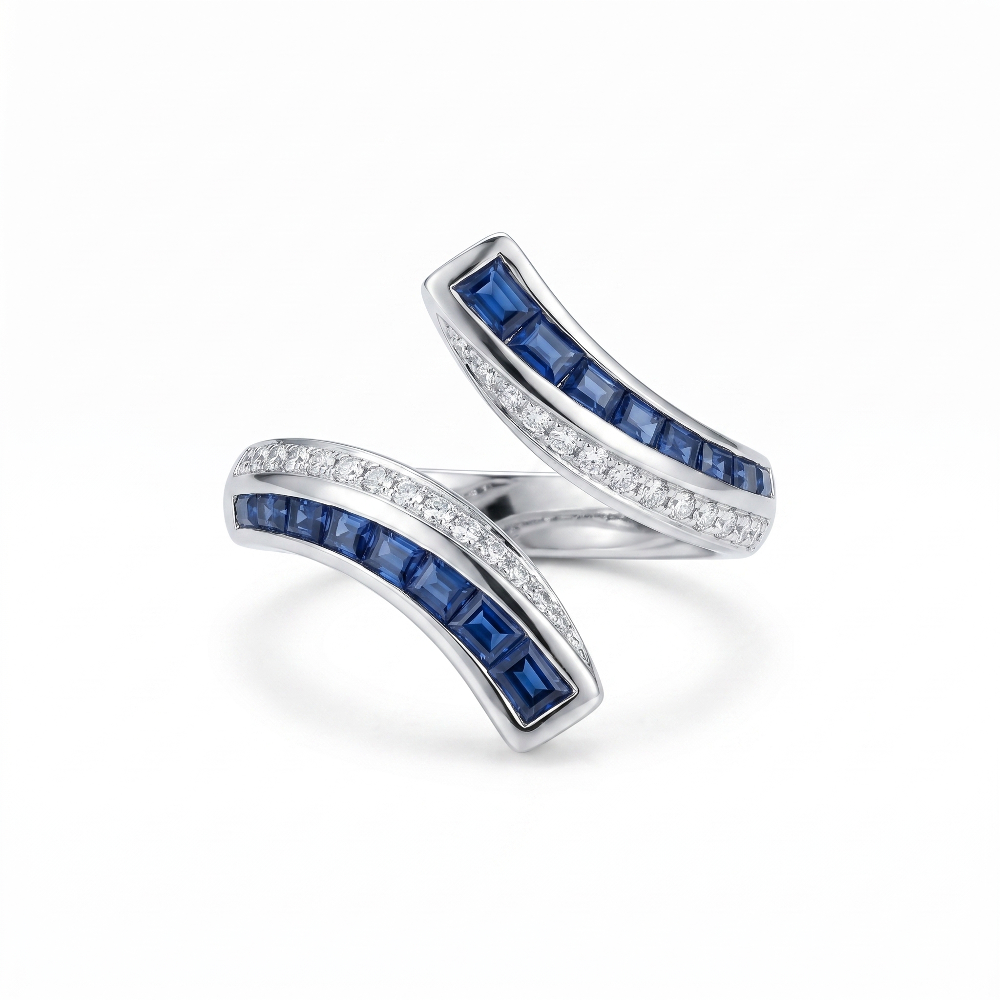 intertwined triple band diamond ring