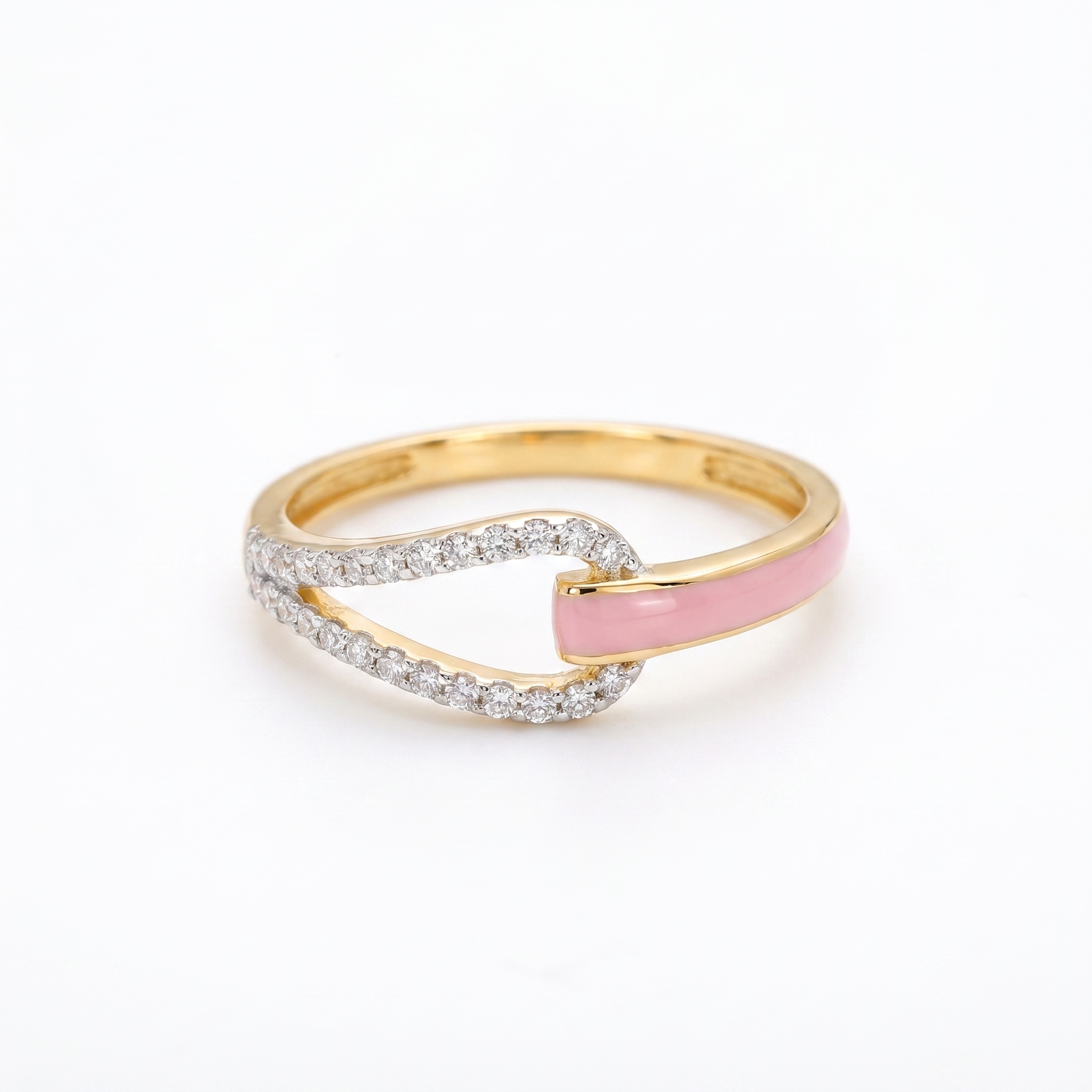 intertwined triple band diamond ring