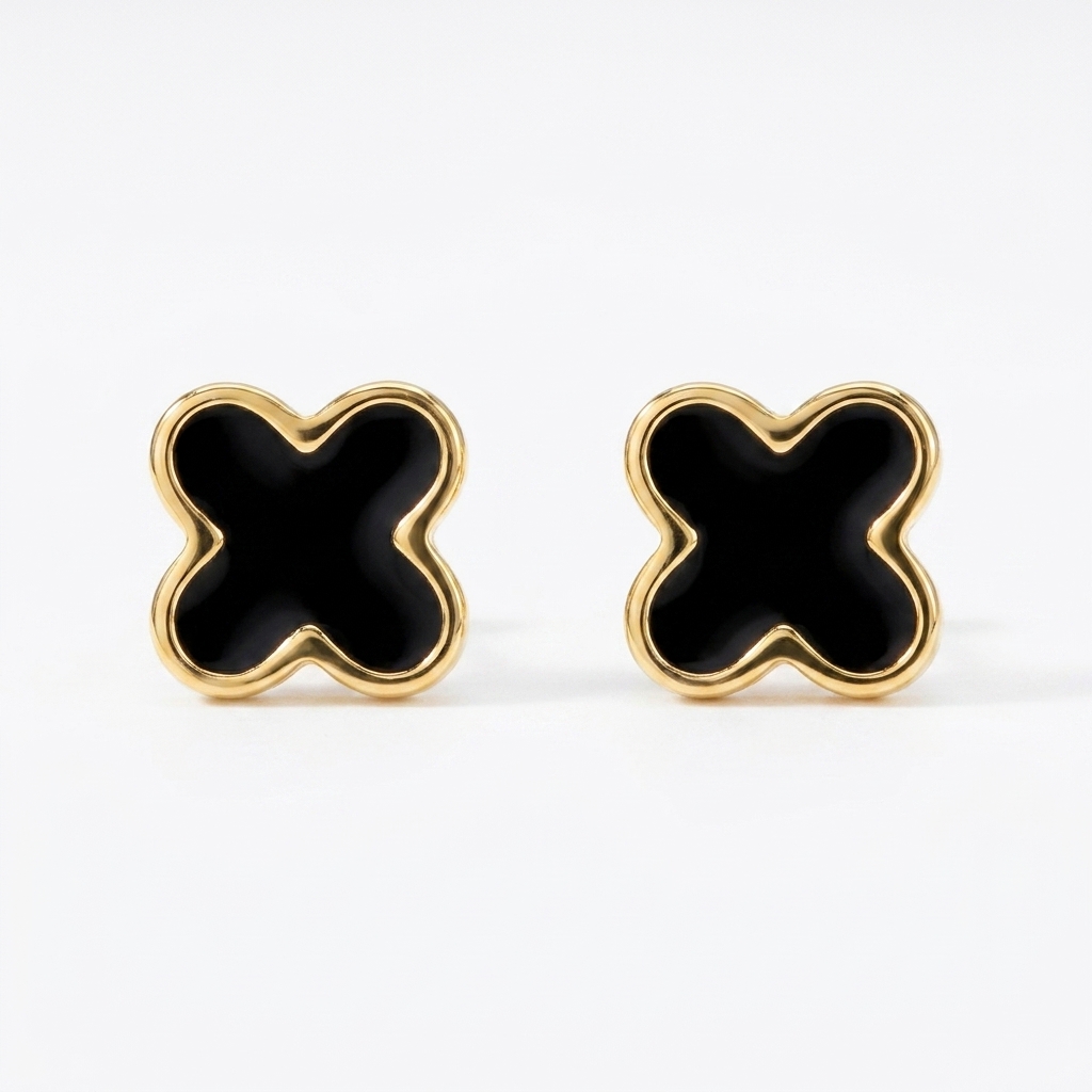 midnight clover gold stud earrings midnight clover gold stud earrings