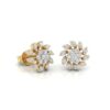 sunburst floral diamond stud earrings