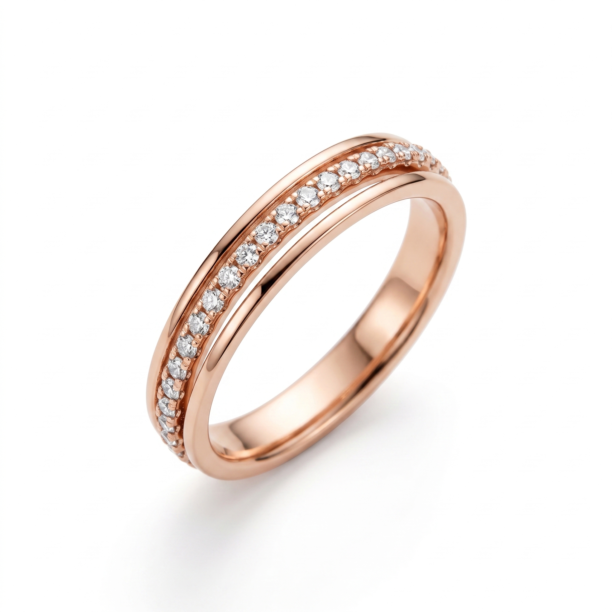 intertwined triple band diamond ring
