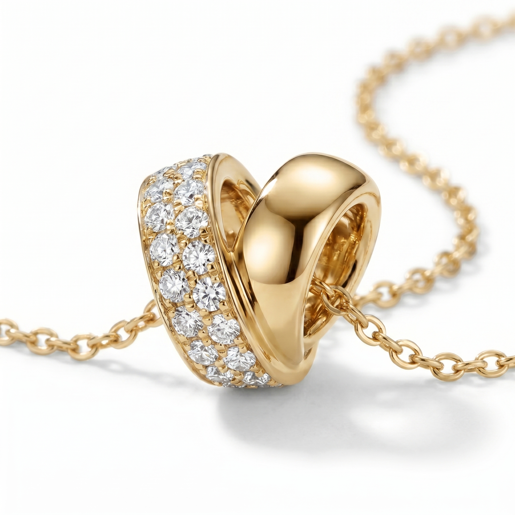 intertwined triple band diamond ring