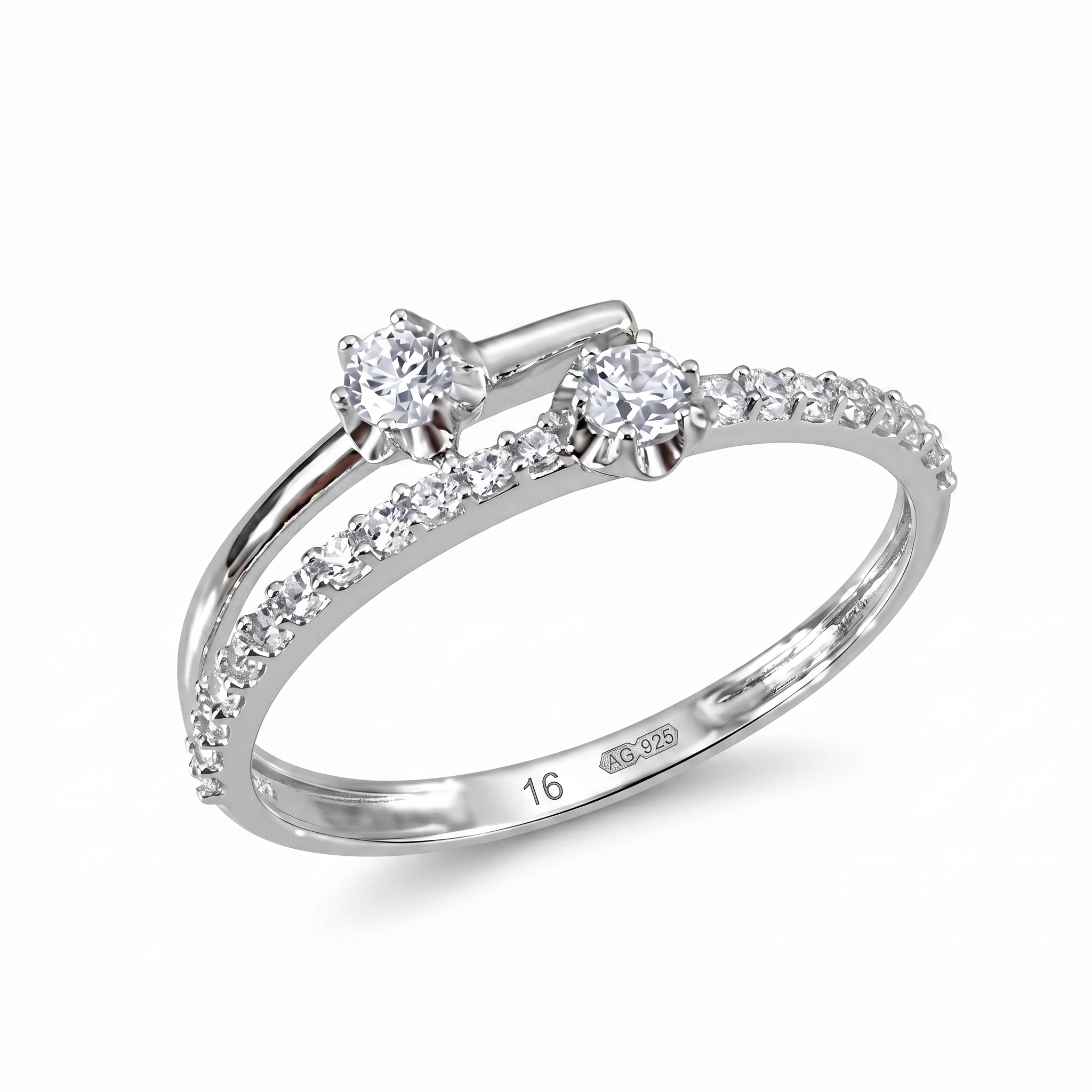 intertwined triple band diamond ring