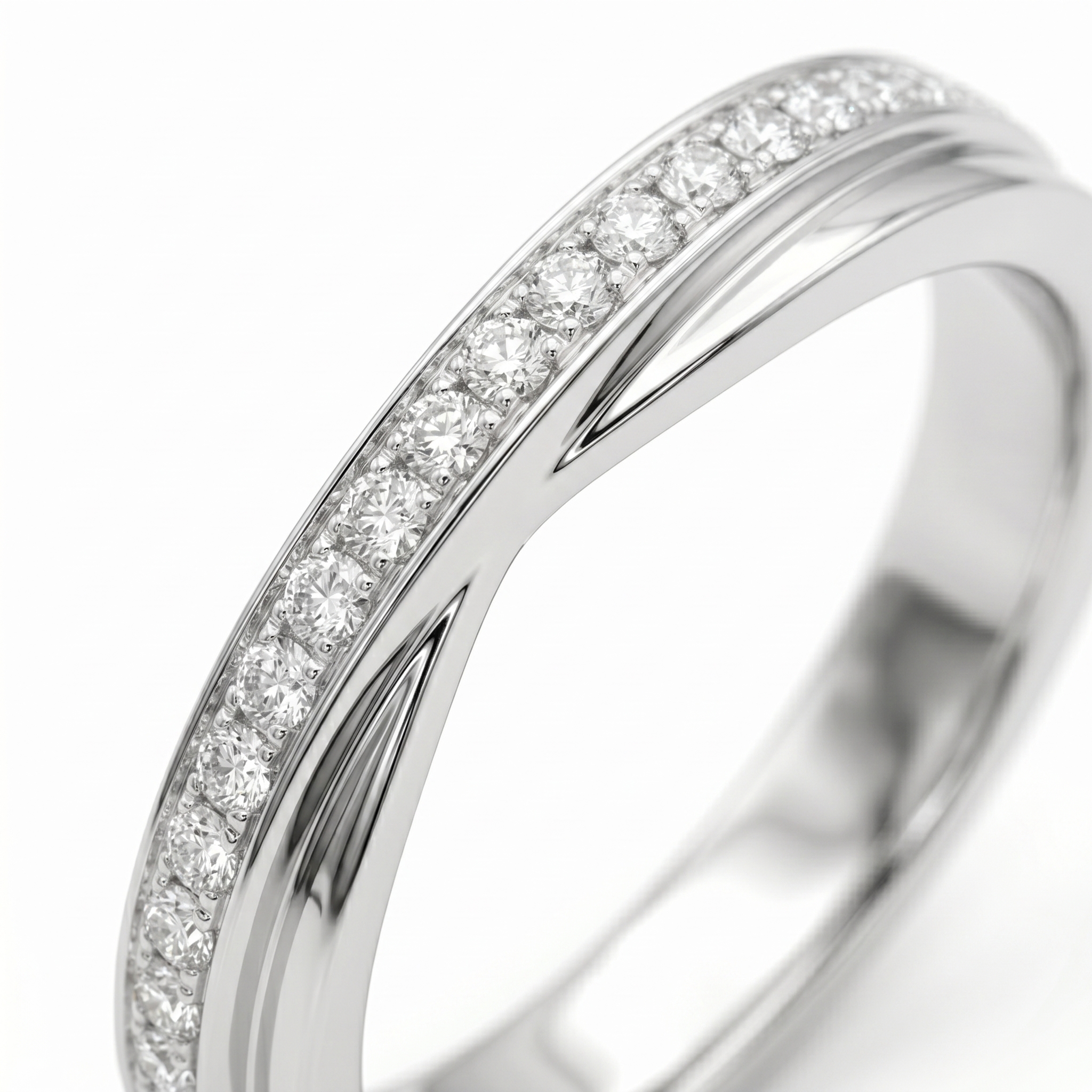 intertwined triple band diamond ring
