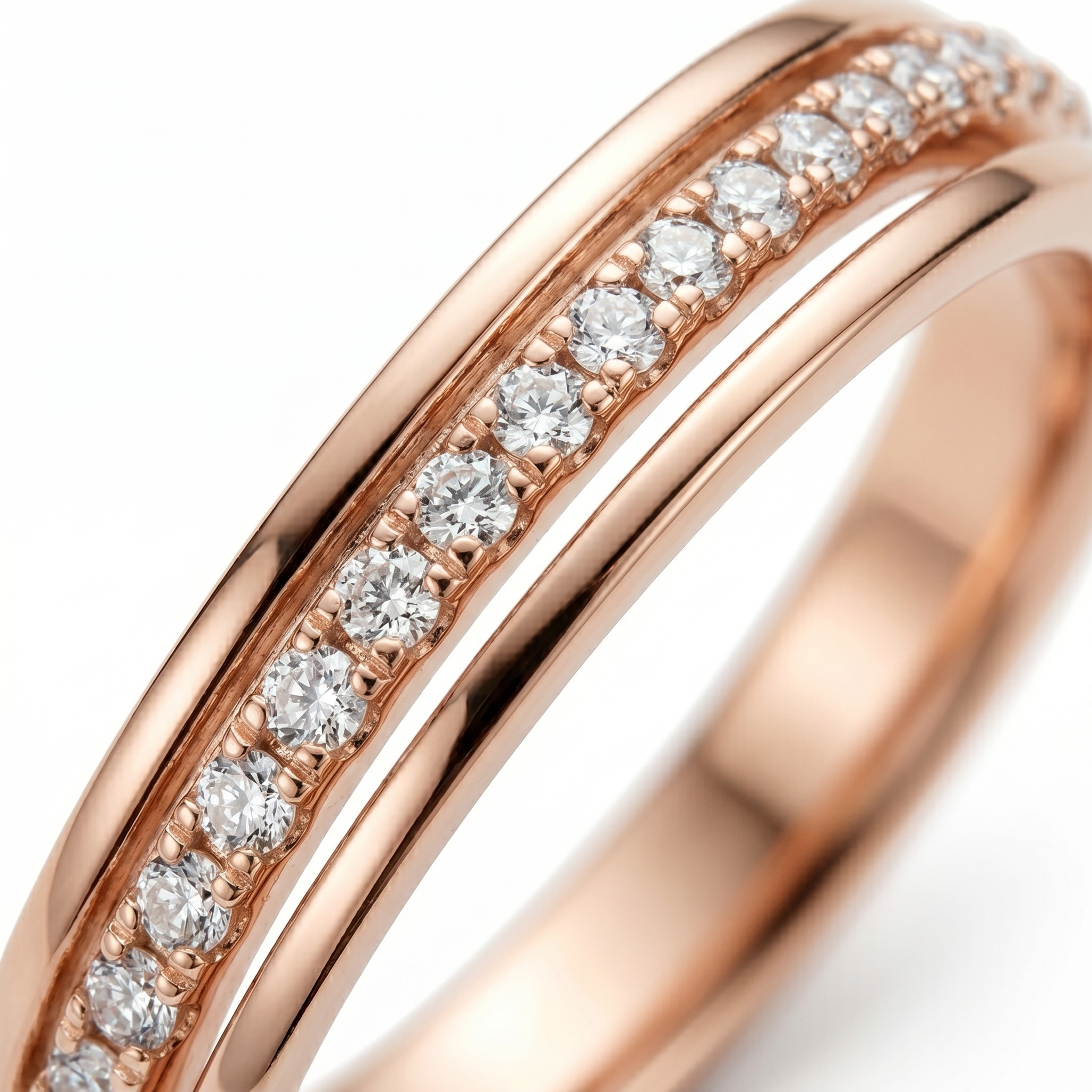 intertwined triple band diamond ring