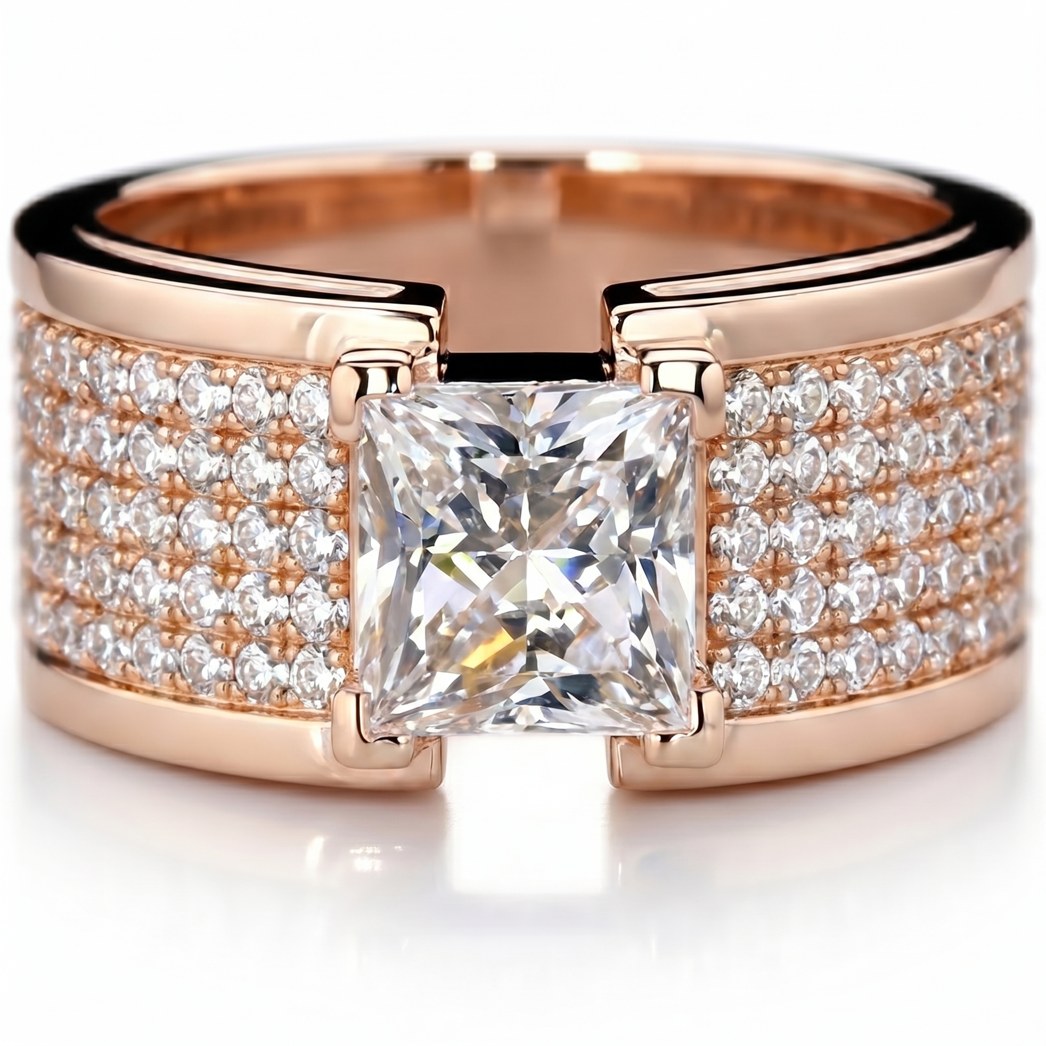 intertwined triple band diamond ring