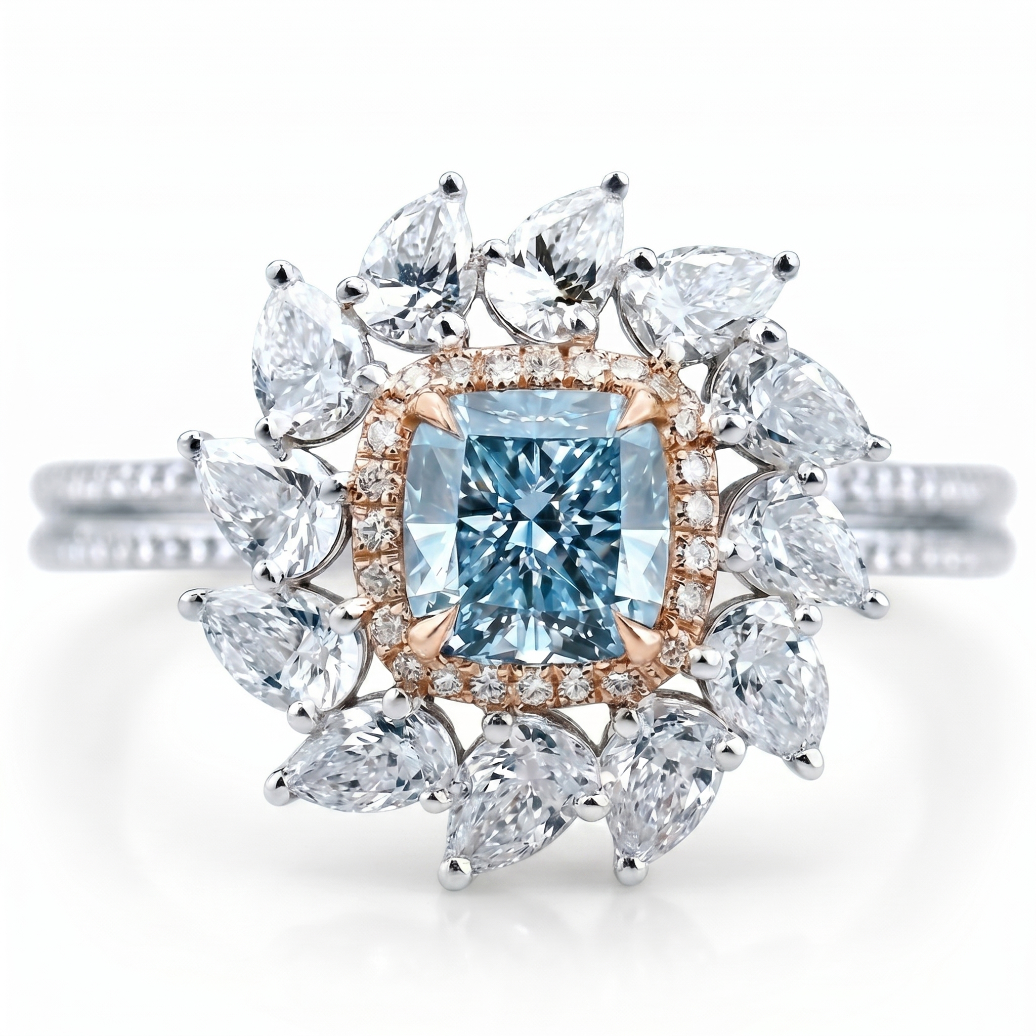 intertwined triple band diamond ring