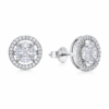 classic halo solitaire stud earrings in sterling silver