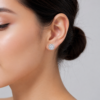 classic halo solitaire stud earrings in sterling silver