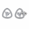trinity halo round diamond stud earrings