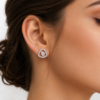 trinity halo round diamond stud earrings