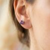luxe amethyst cushion stud earrings