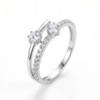 intertwined triple band diamond ring