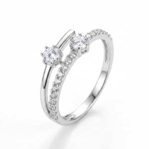 intertwined triple band diamond ring